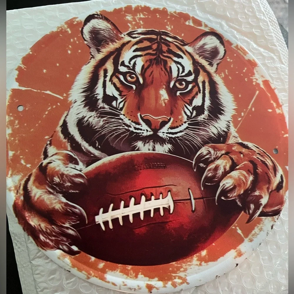 Tiger Football Wall Art‎ - Orange and White. NWOT